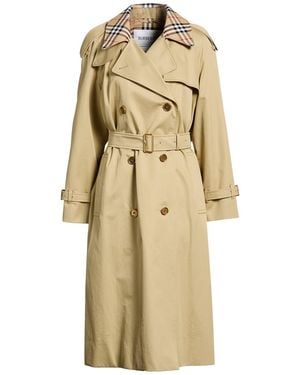Burberry Khaki Overcoat & Trench Coat Cotton - Natural