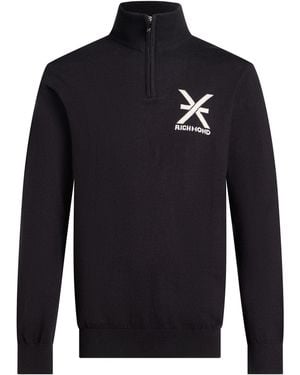 Richmond X Jumper Cotton, Merino Wool - Blue