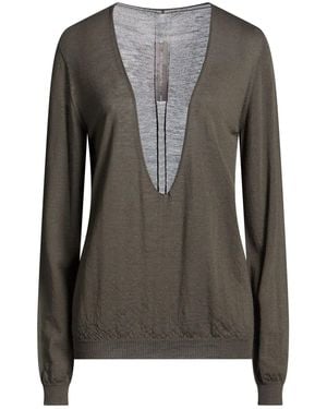 Rick Owens Military Sweater Virgin Wool - Gray