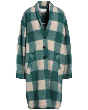Isabel Marant Checked Wool-Blend Single-Breasted Coat - Green