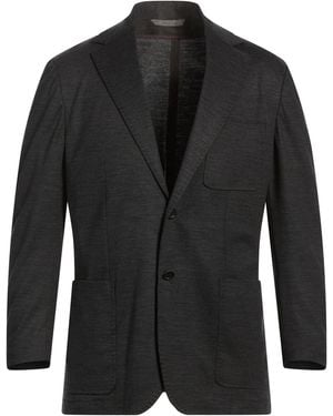 Canali Charcoal Blazer Wool - Black
