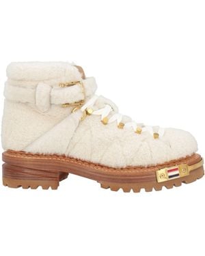 Thom Browne Ivory Ankle Boots Shearling - Natural