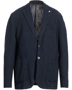 L.B.M. 1911 Midnight Blazer Linen, Cotton - Blue