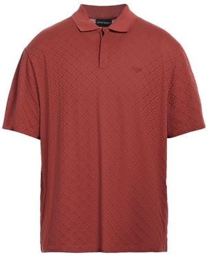 Emporio Armani Rust Polo Shirt Cotton - Red