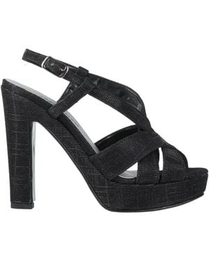 Melluso Sandals Textile Fibers - Black