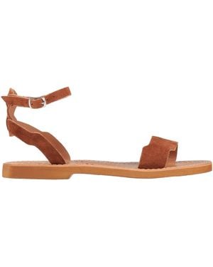 STELLA D'OTRANTO Tan Sandals Leather - Brown