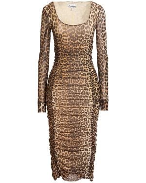 Ganni Midi Dresses - Natural