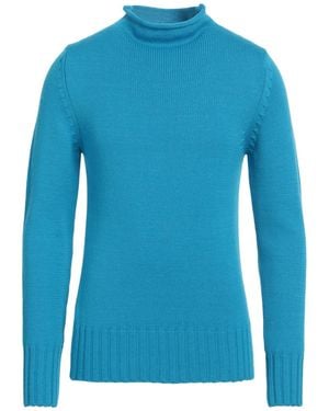 CAPSULE KNIT Azure Turtleneck Merino Wool - Blue