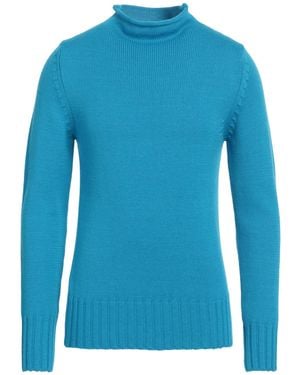 CAPSULE KNIT Azure Turtleneck Merino Wool - Blue