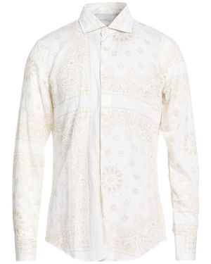 Eleventy Platinum Cream Shirt Cotton, Linen - White