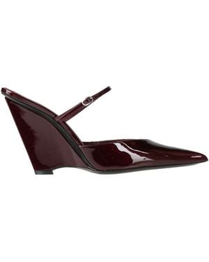 D'Accori Burgundy Mules & Clogs Leather - Brown