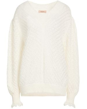 Twinset Jumper Polyamide, Mohair Wool, Wool - White