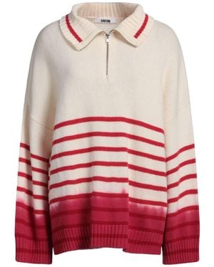 Grifoni Wool-Blend Striped Turtleneck Sweater - Red