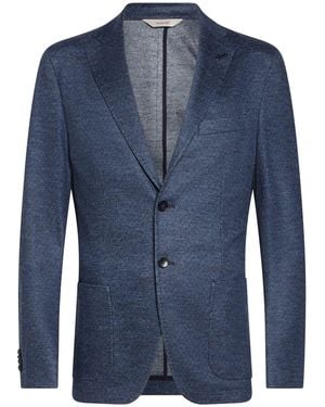 Paoloni Blazer Virgin Wool, Cotton - Blue
