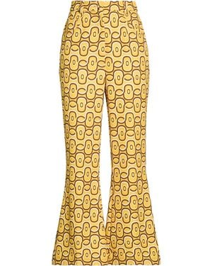 Maliparmi Mustard Pants Polyester, Elastane - Yellow
