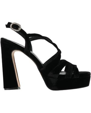 Pedro Miralles Sandals Textile Fibers - Black