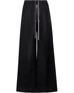 Rick Owens Trousers Silk - Black
