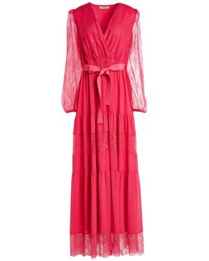 Twinset Fuchsia Maxi Dress Polyester, Polyamide, Cotton, Viscose - Pink