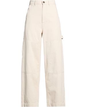 Weekend by Maxmara Cream Trousers Cotton - Natural