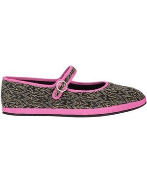 Missoni Fuchsia Ballet Flats Textile Fibers - White