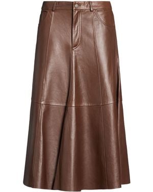 Haikure Maxi Skirt Leather - Brown