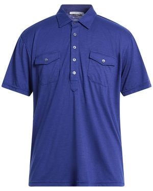 Daniele Alessandrini Polo Shirt Polyester, Viscose, Elastane - Blue