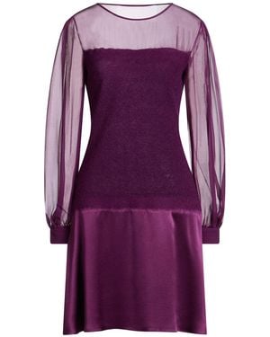 Alberta Ferretti Plum Mini Dress Polyamide, Mohair Wool, Wool - Purple