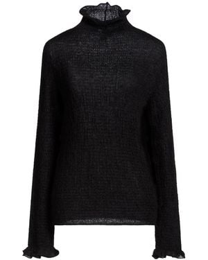 Ferragamo Turtleneck Mohair Wool, Polyamide, Wool, Lambskin - Black