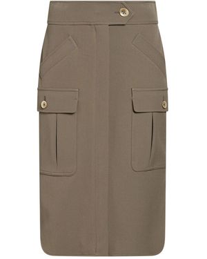 Eleventy Military Midi Skirt Polyester, Viscose, Elastane - Gray