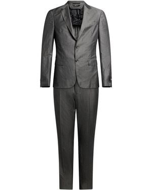ZEGNA Charcoal Suit Wool, Mohair Wool - Gray