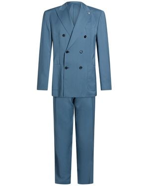 L.B.M. 1911 Slate Suit Virgin Wool - Blue