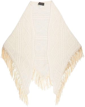 Antonia Zander Scarf Baby Alpaca Wool, Silk, Merino Wool - White