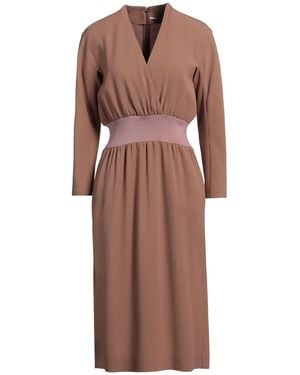 Agnona Midi Dress Wool, Acetate, Viscose - Brown