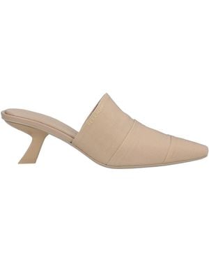 Ferragamo Khaki Mules & Clogs Textile Fibres - Natural