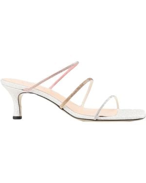 MyChalom Sandals Soft Leather, Textile Fibers - White