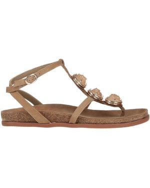Emanuélle Vee Khaki Thong Sandal Leather - Brown
