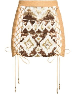 Elisabetta Franchi Camel Mini Skirt Cotton, Viscose, Polyamide - White