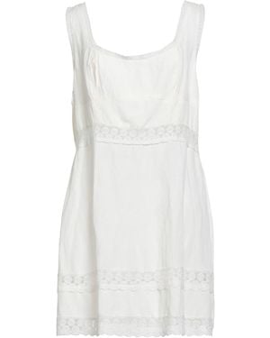 RIXO London Ivory Mini Dress Viscose, Linen - White