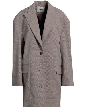 Aeron Polyester-Viscose Tweed Single-Breasted Coat - Gray