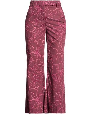 Via Masini 80 Burgundy Pants Cotton - Red