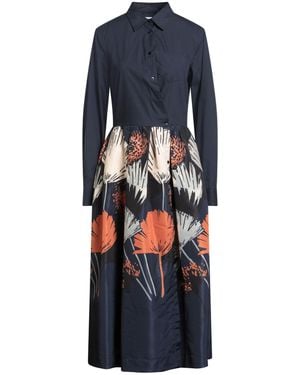 Sara Roka Midi Dress Polyester, Cotton, Polyamide, Elastane - Blue