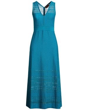 Missoni Midi Dress Wool, Viscose, Synthetic Fibres, Metallic Fibre, Elastane - Blue