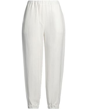 Antonelli Ivory Pants Viscose, Linen - White