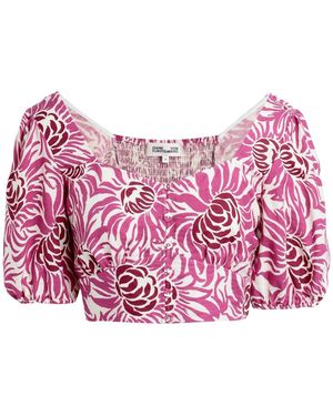 Diane von Furstenberg Dover Cropped Floral-print Canvas Top - Pink