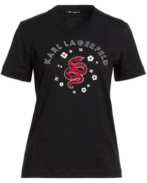 KARL LAGERFELD T-Shirt Cotton - Black