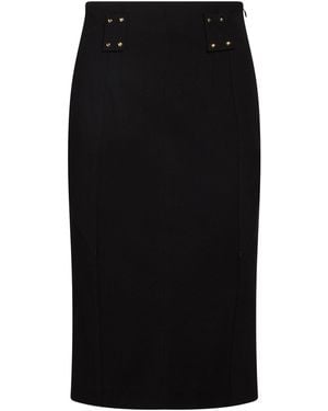 Versace Jeans Couture Midi Skirt Viscose, Polyamide, Elastane - Black