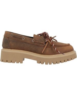 SEBAS. Tan Lace-Up Shoes Leather - Brown