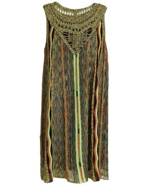 Nenette Lime Mini Dress Viscose, Metallic Polyester, Polyester - Green