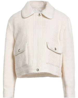 Sandro Ivory Jacket Cotton, Alpaca Wool, Virgin Wool, Polyamide, Modal - White