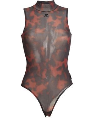 Courreges Chocolate Bodysuit Polyester, Elastane - Brown